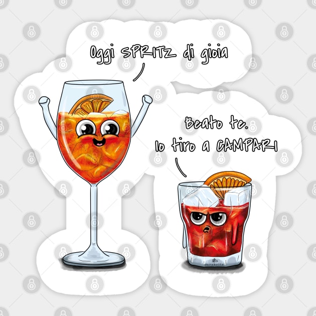 Arabella-Spritz e Campari Sticker by  @a.r.a.b.e.l.l.a_